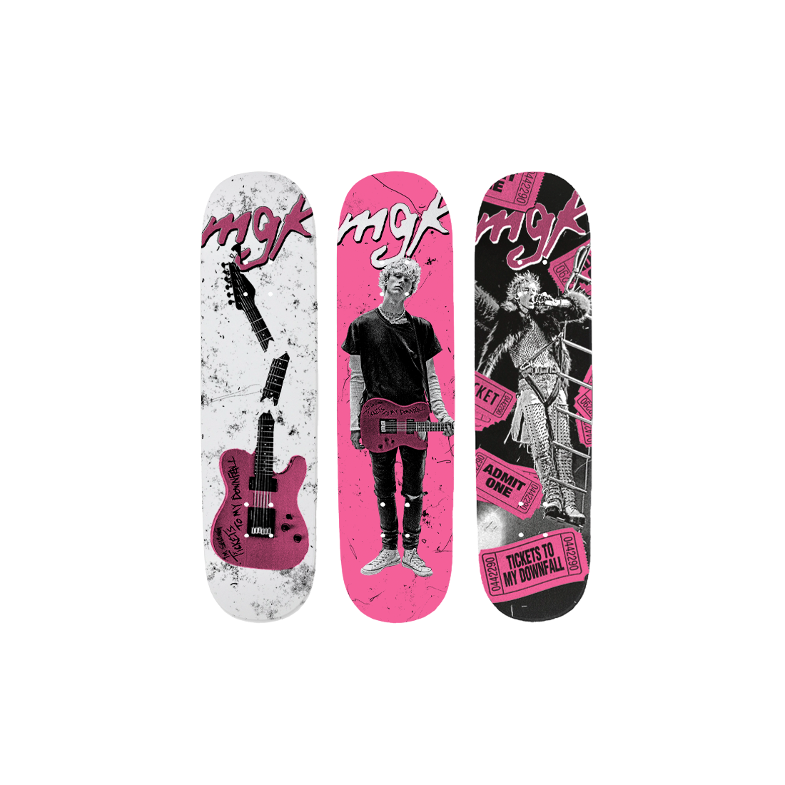 Machine Gun Kelly - tickets anniversary skate deck set